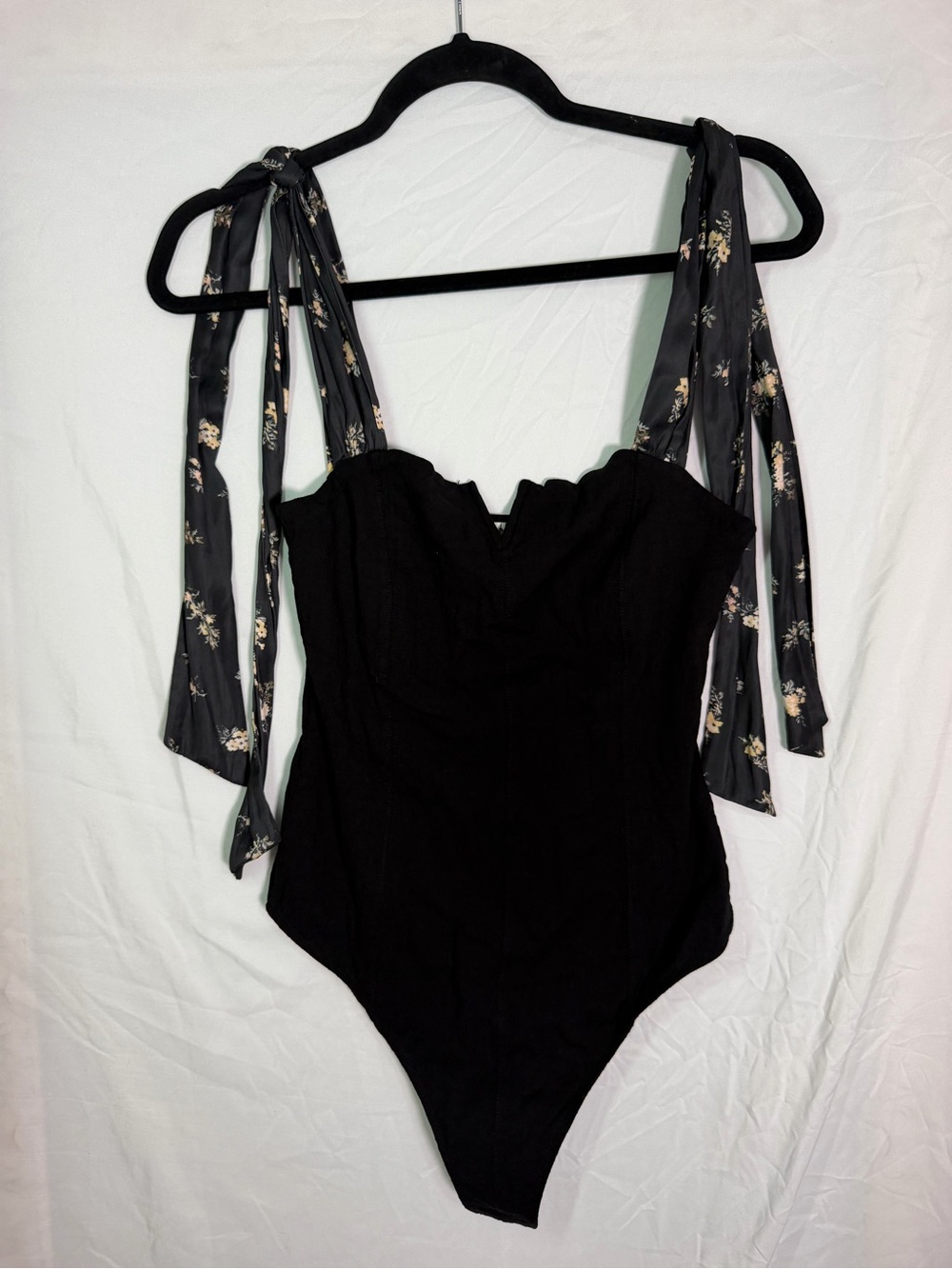 Free People Black Scoop Neck Top